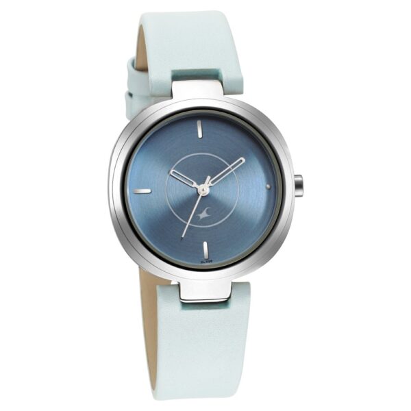 Fastrack Stunners Quartz Analog Blue Dial Leather Strap Watch for Ladies