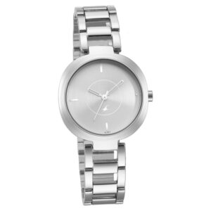 Fastrack Stunners Quartz Analog Silver Dial Metal Strap Watch for Ladies