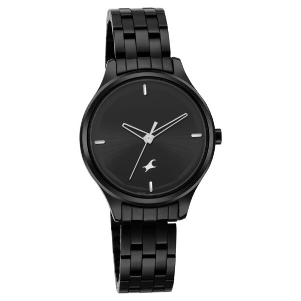 Fastrack Stunners Quartz Analog Black Dial Metal Strap Watch for Gents