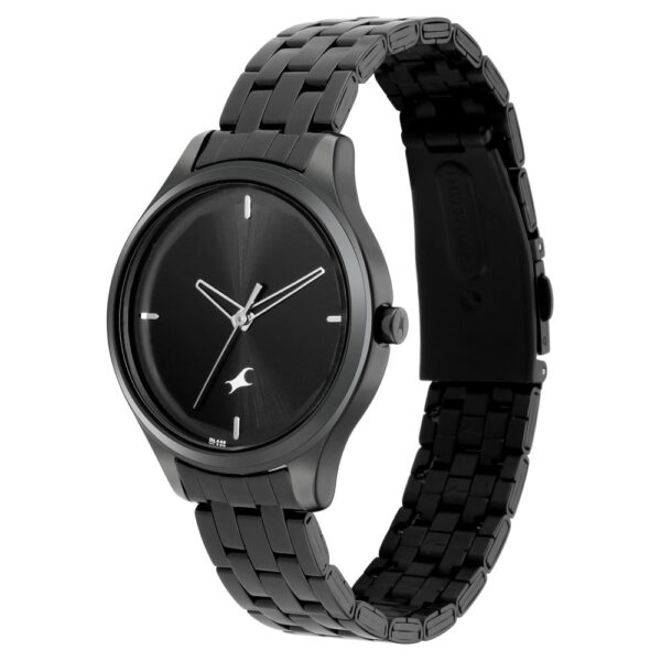 Fastrack Stunners Quartz Analog Black Dial Metal Strap Watch for Gents