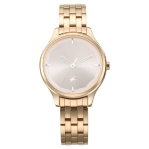 Fastrack Stunners Quartz Analog Rose gold Dial Metal Strap Watch for Ladies