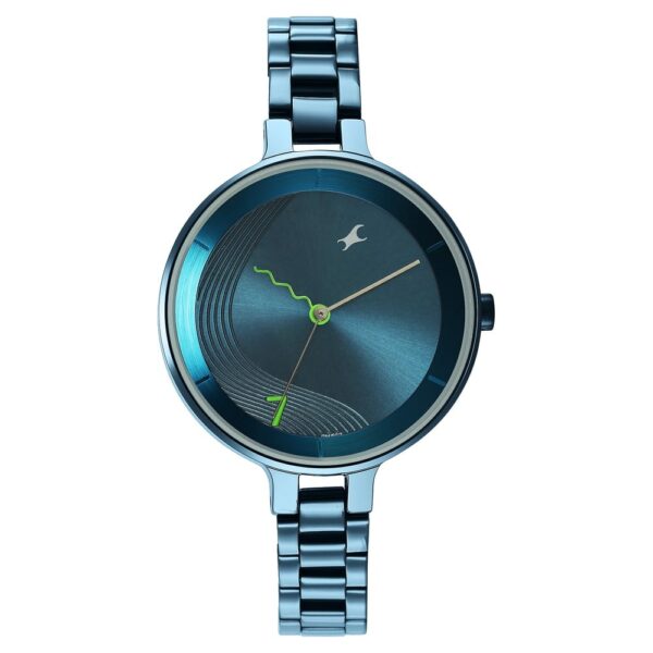 Fastrack Stunners Quartz Analog Blue Dial Metal Strap Watch for Ladies