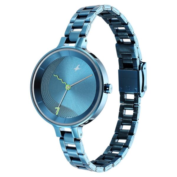 Fastrack Stunners Quartz Analog Blue Dial Metal Strap Watch for Ladies