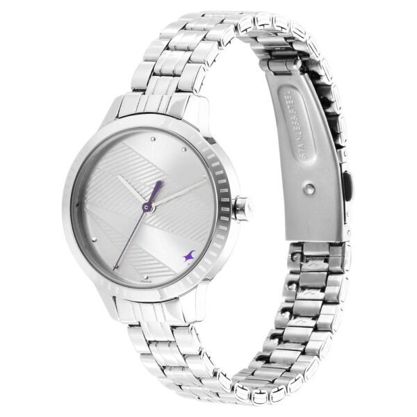 Fastrack Stunners Quartz Analog Silver Dial Metal Strap Watch for Ladies