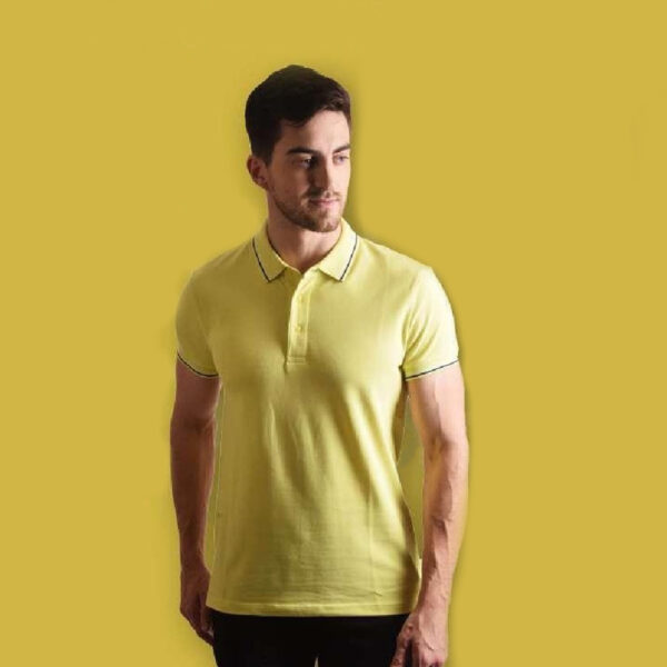 BENETTON UCB POLO LYCRA COTTON T SHIRT LEMON YELLOW 3XL