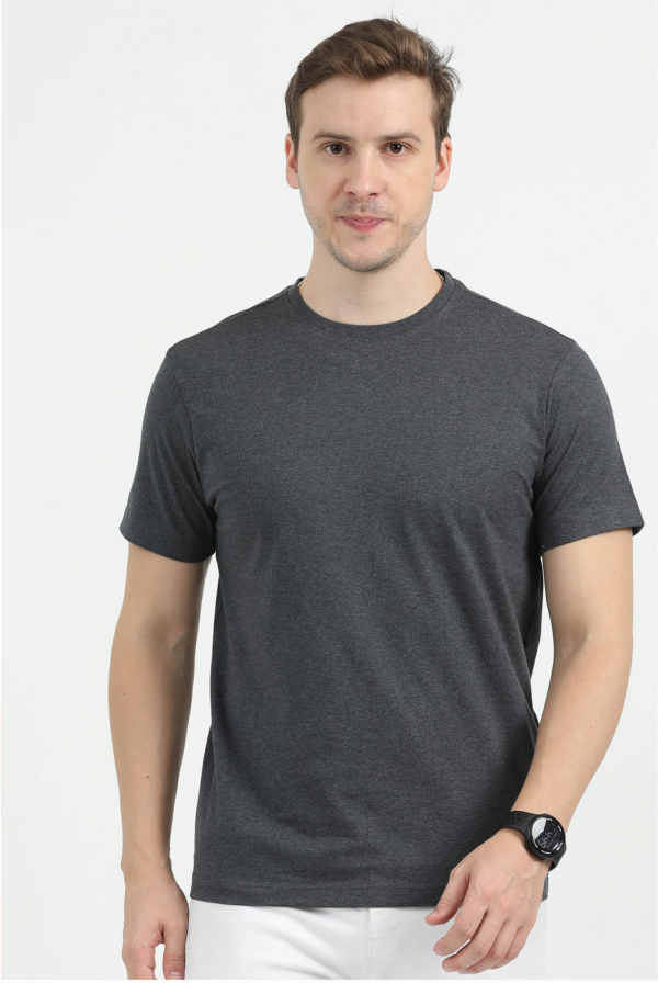 REEBOK POLO COTTON T-SHIRT REGULAR FIT, CHARCOAL XS