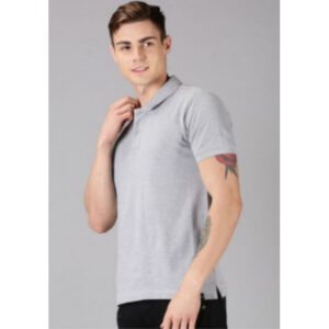 CROCODILE POLO NECK T-SHIRTS 100% COTTON GREY MELANGE 5XL