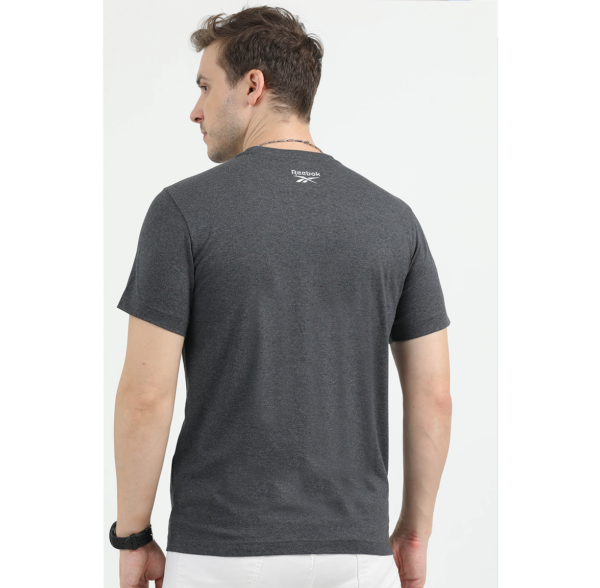 REEBOK POLO COTTON T-SHIRT REGULAR FIT, CHARCOAL XS