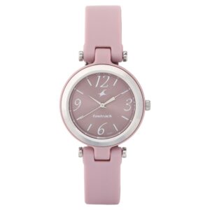 Fastrack Trendies Quartz Analog Pink Dial Silicone Strap Watch for Gents