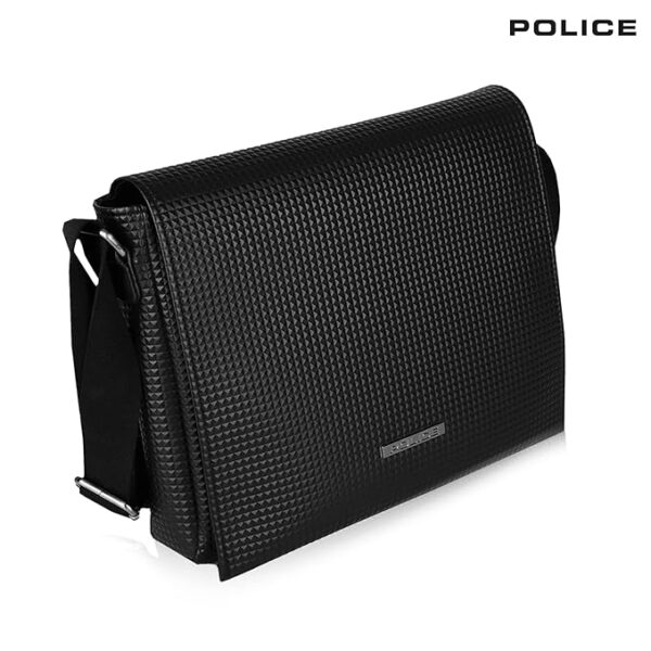 POLICE PYRAMID MESSENGER BAG WITH FLAP