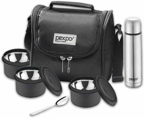 PEXPO STEEL MEAL BOX ULTRA 400 ML+BOTTLE CAPICITY 750 ML