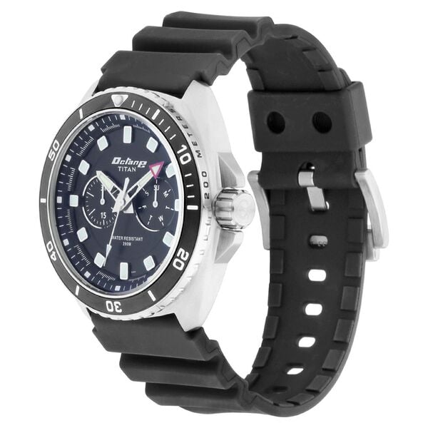 Titan Octane Hyper Lume Black Dial Analog TPU Strap watch for Men