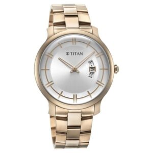 Titan Classic Distincta Silver Dial Analog with Date Stainless Steel Strap watch for Men