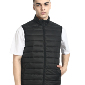 Hummel VENNE SLEEVELESS BOMBER JACKET MRP 3999/- Black