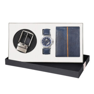 ELLIOT GIFT SET OF 3, BELT, WALLET & WATCH, EBWW-MG-0209-MVRK-IX-030334-BRLN-III-0306