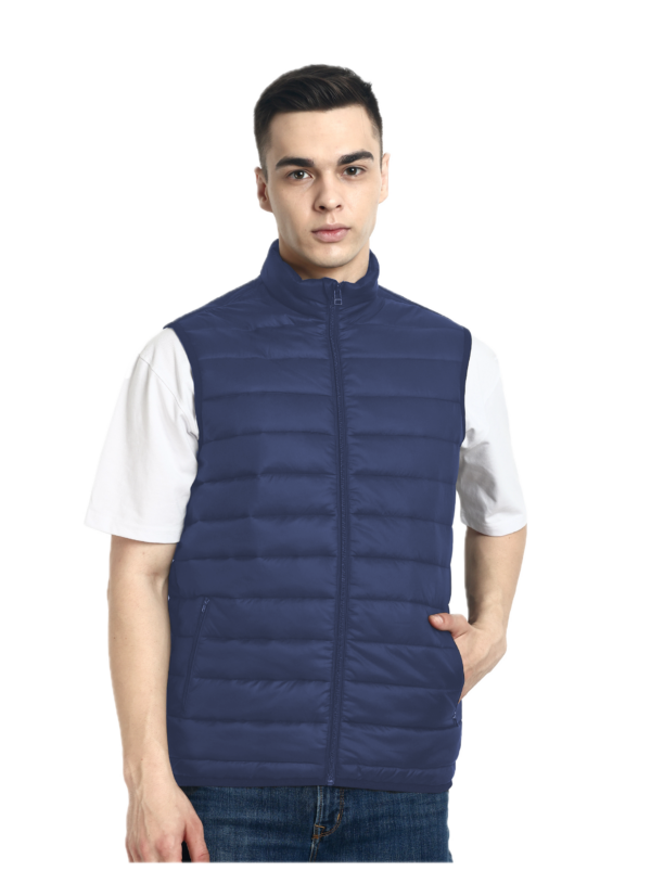 Hummel VENNE SLEEVELESS BOMBER JACKET MRP 3999/- Blue