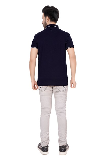 EXCLUSIVE COMFORT T-SHIRTNavy Blue With White Tipping