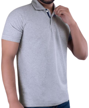 BENETTONUCB POLO POLYSTER COTTON T-SHIRT GREY 2XL