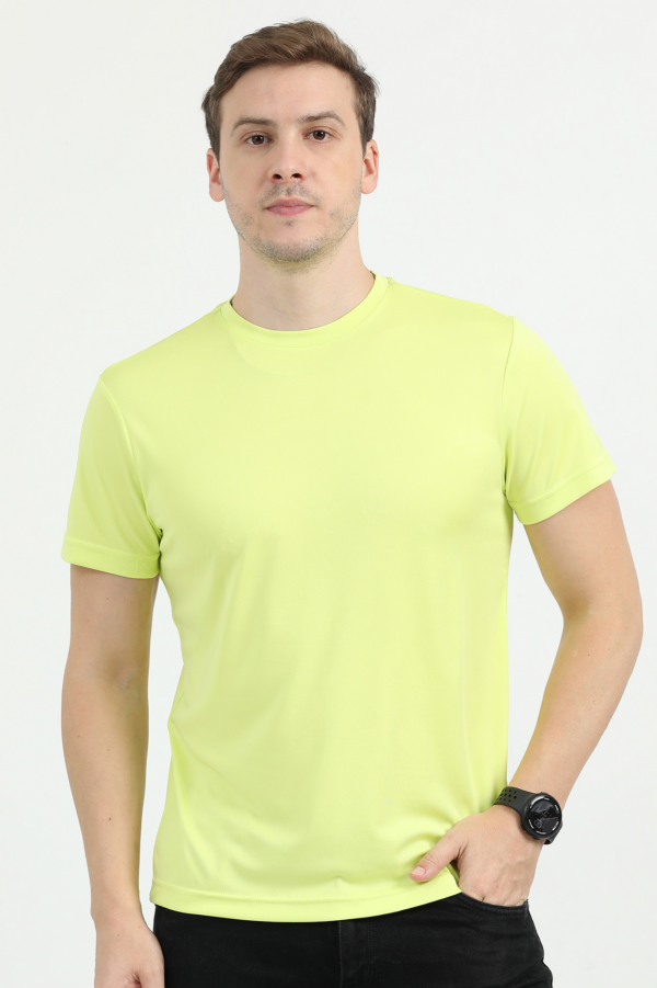 REEBOK POLO COTTON T-SHIRT REGULAR FIT, LIME GREEN M