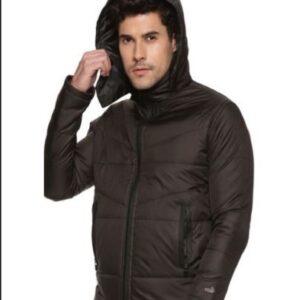 CROCODILE BOMBER JACKET,  DETACHABLE HOODFULL SLEEVES BLACK, 2XL