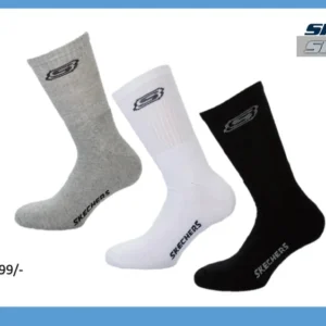 Skechers Socks Set of 3 Black,White, Grey