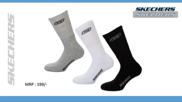 Skechers Socks Set of 3 Black,White, Grey