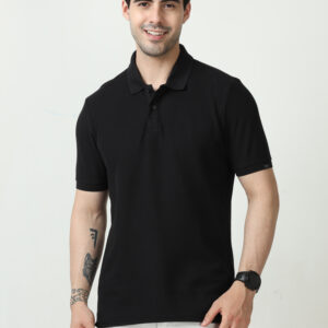 M&S Polo T-shirt, Regular Fit, Black