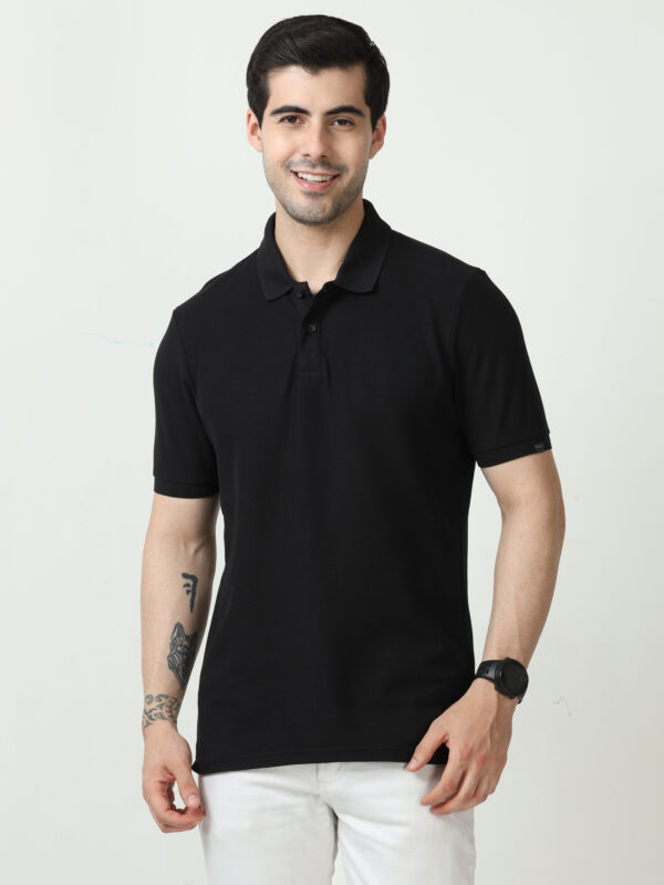 M&S Polo T-shirt, Regular Fit, Black