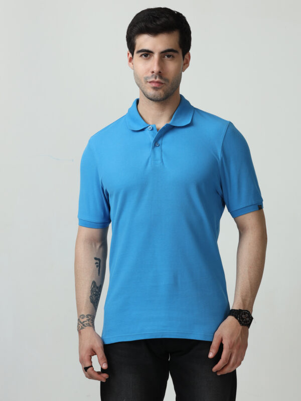 M&S Polo T-shirt, Regular Fit, Sea Blue