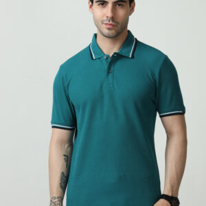 M&S Polo T-shirt, Regular, Aqua Blue