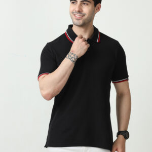 M&S Polo T-shirt, Regular Fit, Black