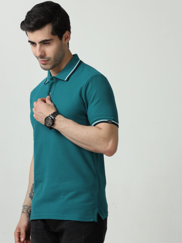 M&S Polo T-shirt, Regular, Aqua Blue