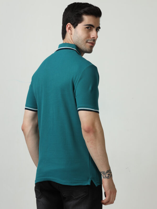 M&S Polo T-shirt, Regular, Aqua Blue