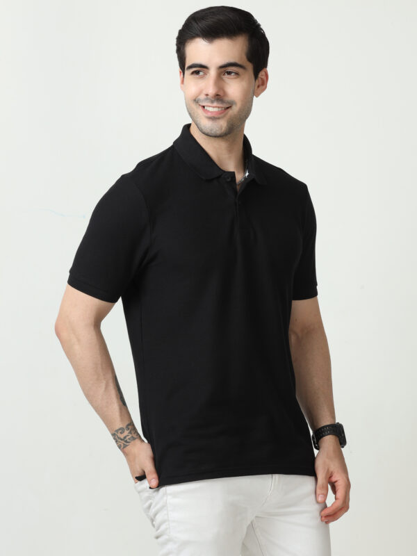 M&S Polo T-shirt, Regular Fit, Black