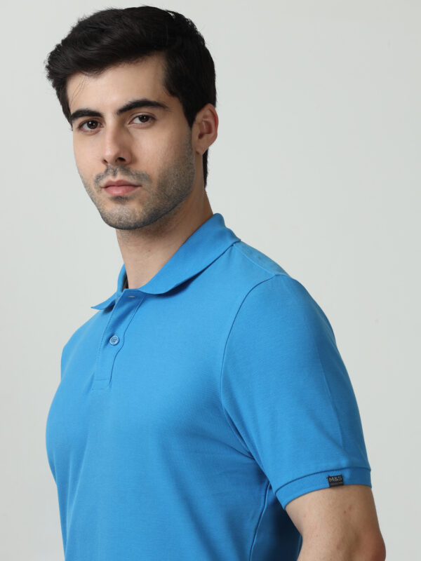 M&S Polo T-shirt, Regular Fit, Sea Blue