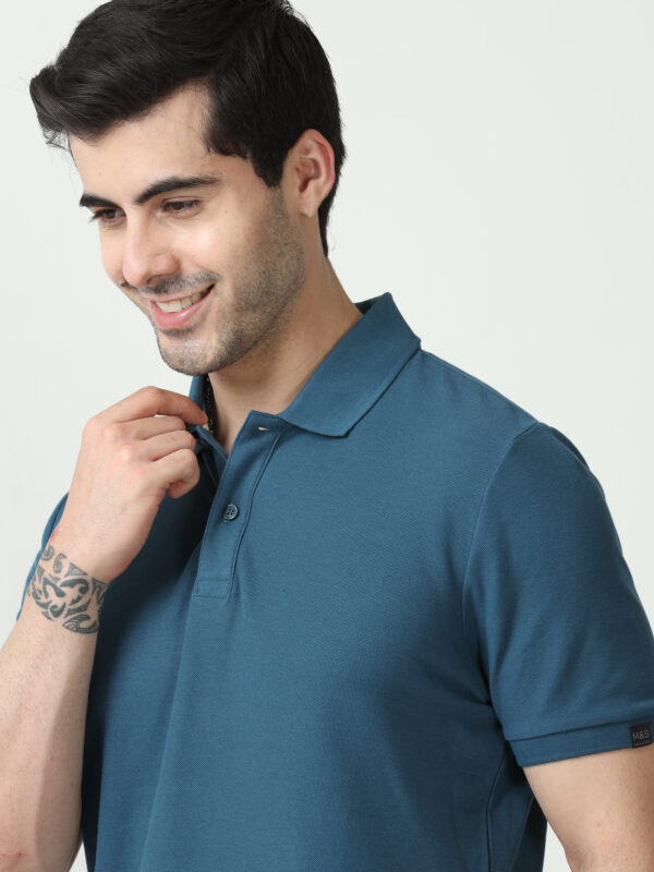 M&S Polo T-shirt, Regular Fit, Petrol