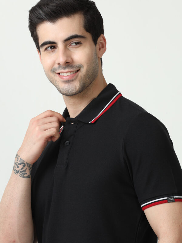 M&S Polo T-shirt, Regular Fit, Black