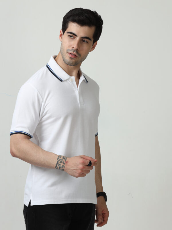 M&S Polo T-shirt, Tipping White