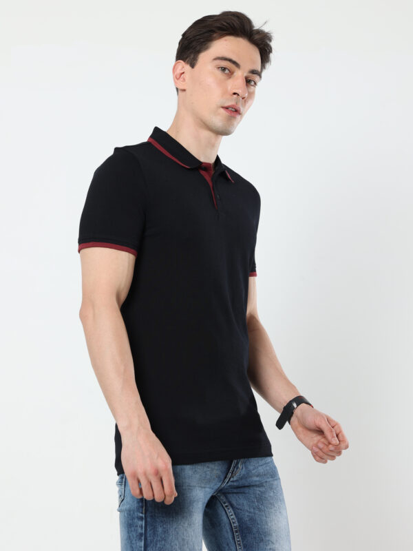 PUMA ESS PIQUE TIPPING POLO BLACK-ZINFANDEL