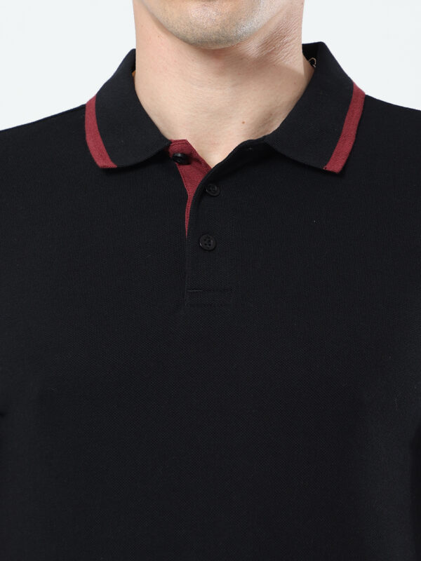 PUMA ESS PIQUE TIPPING POLO BLACK-ZINFANDEL