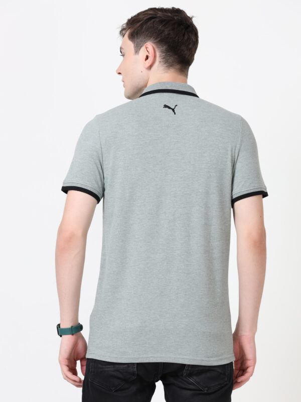 PUMA ESS PIQUE TIPPING POLO M.GREY HEATHER-BLACK