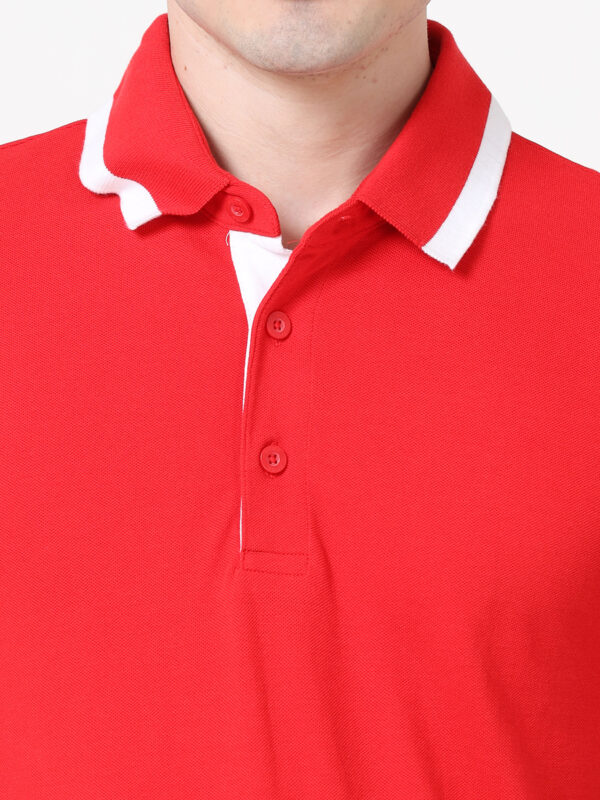 PUMA ESS PIQUE TIPPING POLO RED-WHITE