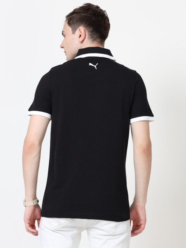 PUMA ESS PIQUE TIPPING POLO BLACK-WHITE