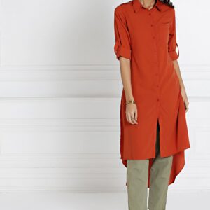 all about you Rust Orange Solid Pakistani Style Kurta