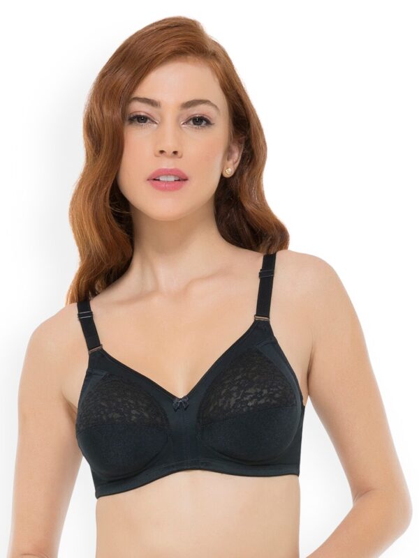 Amante Black Solid Non-Wired Non Padded Everyday Lace Bra28701