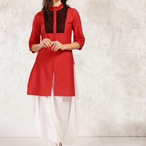 Anouk Women Red Solid A-Line Kurta