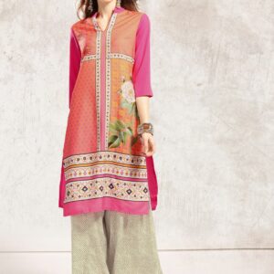 Anouk Pink Printed Kurta