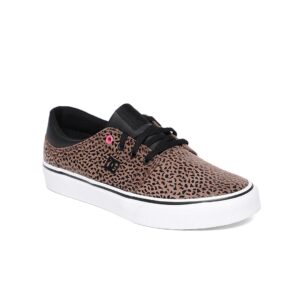 DC Women Brown TRASE SE J Cheetah Print Leather Sneakers