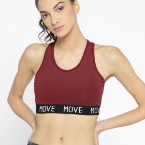 DressBerry Solid Non-Wired Lightly Padded Sports Bra