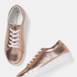 DressBerry Women Rose Gold-Toned Sneaker